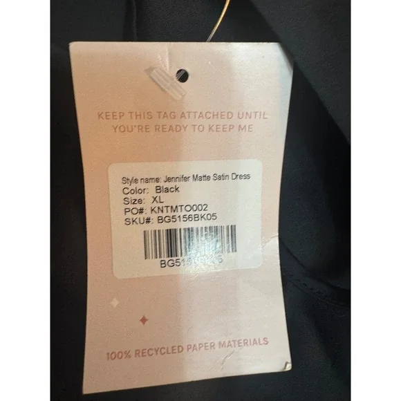 Birdy Grey Jennifer Matte Satin Black Dress, Bridesmaid, Formal, Evening, XL NWT - Picture 5 of 9